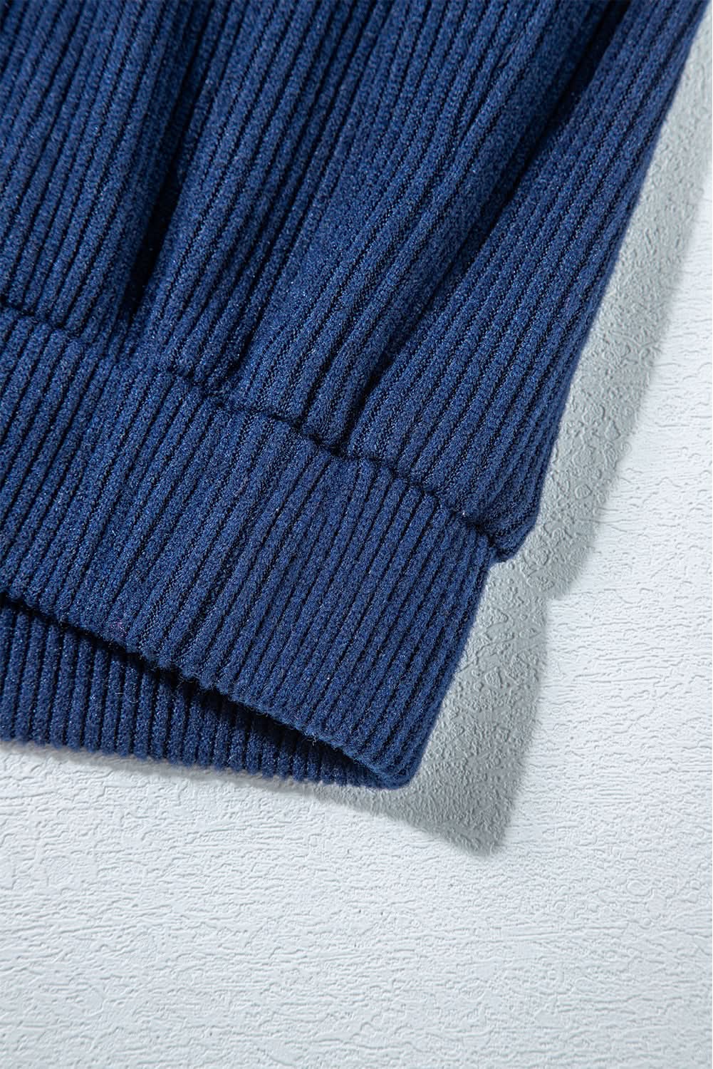 Navy blue cropped hoodie set - Love Salve